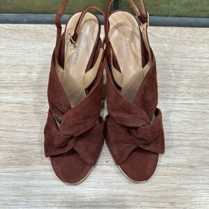 Brown Suede Slingback Sandals By Banana Republic Size 8